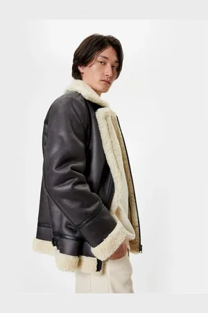 Koton Faux Leather Jacket with Plush Detail and Zipper