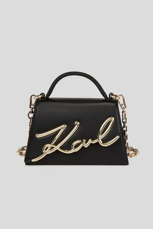 Karl Lagerfeld Černá dámská kožená kabelka K/Signature 2.0 - Dámské