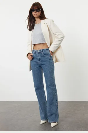 Trendyol Blue High Waist Wide Leg Jeans