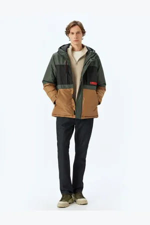 Koton Hooded Anorak Pocket Detailed Zippered Label Printed