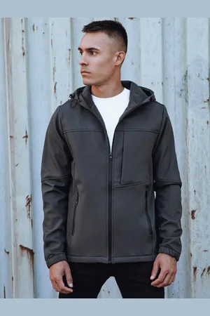 D-Street Kurtka męska przejściowa softshell z kapturem ciemnoszara