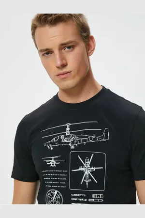 Koton Slim Fit Printed Crew Neck Cotton Short Sleeve T-Shirt