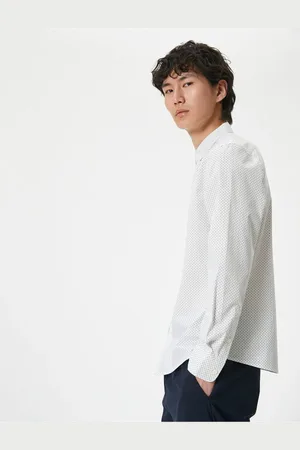 Koton Slim Fit Shirt Half Italian Collar Button Down Cotton