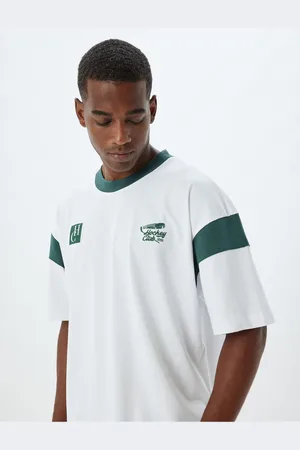 Koton Back Printed T-Shirt Crew Neck Short Sleeve Cotton