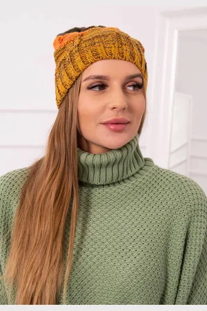 Kesi Fleecová čepice Dolores K303 hořčicová+oranžová+zelená