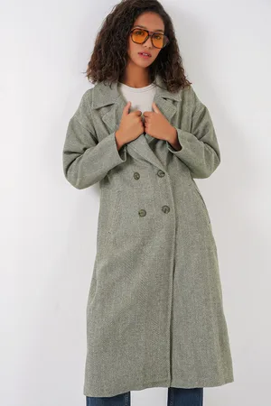 Bigdart 9113 Oversize Wide Cut Wool Long Cashmere Coat - Cagla
