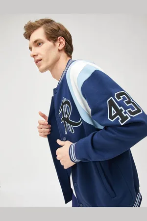 Koton College Cardigan with Snap Buttons Printed Embroidered Pocket Detailed