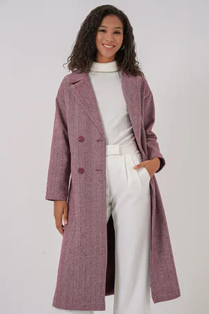 Bigdart 9113 Oversize Wide Cut Wool Long Cashmere Coat - Claret Red