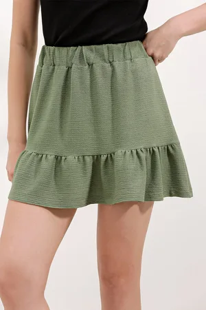 Bigdart 1884 Knitted Mini Skirt - Çağla
