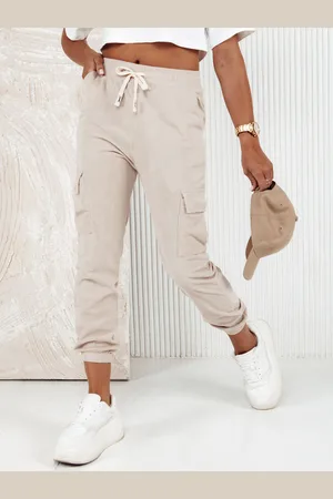 D-Street Dámské pruhované kalhoty CHICCORD beige