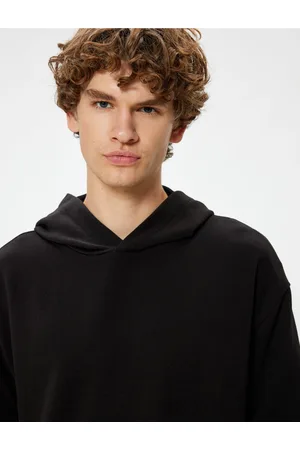 Koton Oversize T-Shirt Hooded Short Sleeve Kangaroo Pocket Detailed Cotton Blend