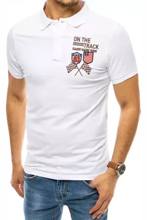 D-Street Polo tričko s výšivkou bílé