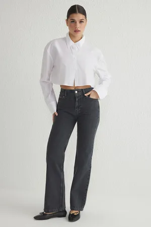 Trendyol Black High Waist Wide Leg Jeans