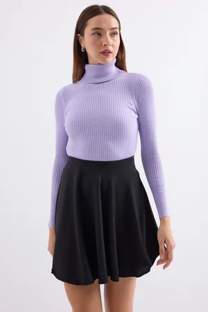 Bigdart 10311 Turtleneck Knitted Sweater - Lilac