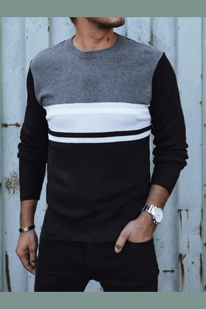 D-Street Sweter męski szaro-czarny