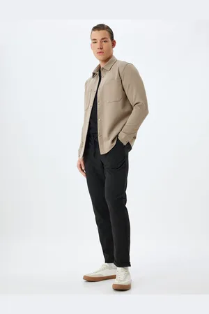 Koton Long Sleeve Shirt with Pocket Detail and Snap Buttons, Viscose Blend