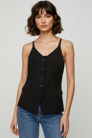 Trendyol Black Fitted Strap V Neck Pocket Vest