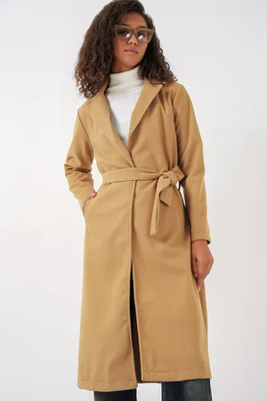 Bigdart 9118 Double Breasted Lapel Cashmere Coat - Mustard