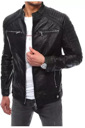 D-Street Černá pánská koženková bunda biker
