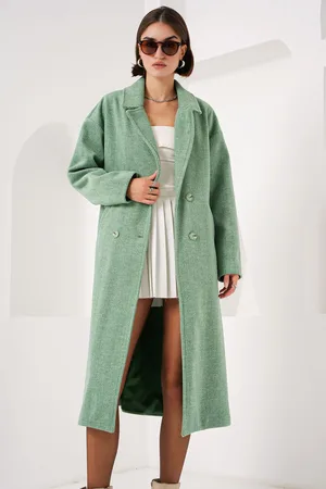Bigdart Green Oversize Wide Cut Woolen Long Stamp Coat 9113