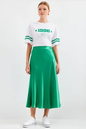Bigdart 15806 Satin Skirt - Green
