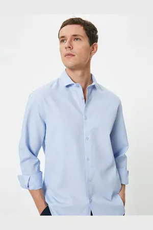 Koton Half Italian Collar Shirt Slim Fit Long Sleeve Buttoned