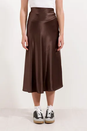 Bigdart 15806 Satin Skirt - Brown
