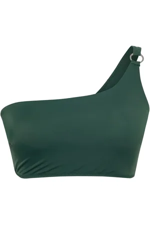 Trendyol Curve Green One Shoulder Plus Size Bikini Top