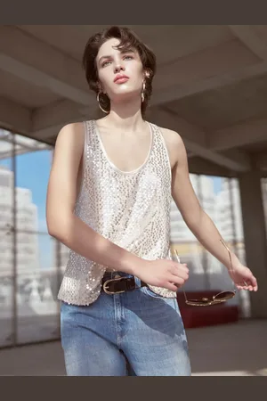 Koton Sequined Undershirt U-Neck Thick Strap