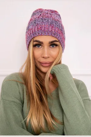 Kesi Fleecová čepice Melisa K241 fialová+červená