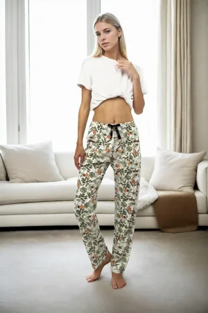 Dewberry 80156 Women Pyjama Bottom-GREEN