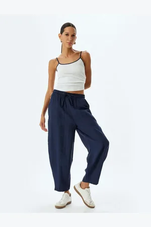 Koton Modal Fabric Pocket Elastic Waist Tied Balloon Trousers