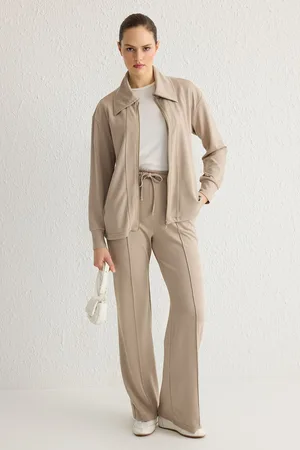 Trendyol Beige Soft Texture Knitted Tracksuit