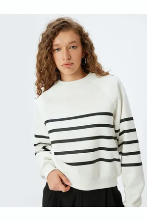 Koton Crew Neck Sweatshirt Long Sleeve Comfortable Pattern