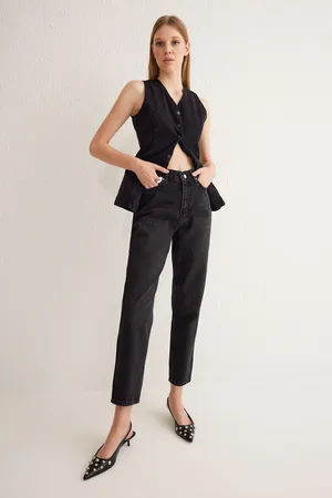 Trendyol Black High Waist Mom Jeans