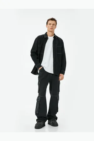 Koton Oversize Buttoned Cargo Pocket Detailed Jeans