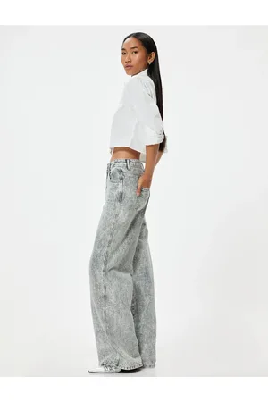 Koton Wide Leg Jeans Standard Waist Cotton - Wide Leg Jeans