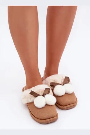HERS Dámské Pantofle S Kožíškem Camel Nartani