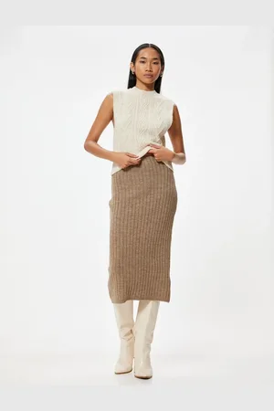 Koton Standard Waist Midi Knitted Pencil Skirt