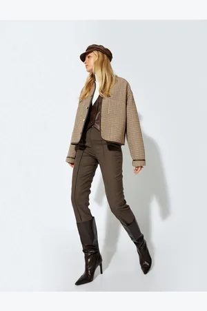Koton Ribbed Fabric Trousers Cigarette Form