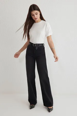 Trendyol Black High Waist Wide Leg Jeans