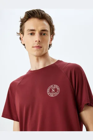 Koton Crew Neck Short Sleeve Slogan Printed Oversize Sports T-Shirt