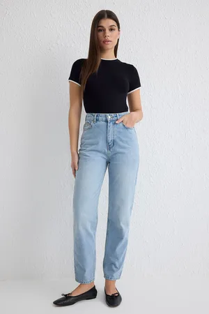 Trendyol Light Blue High Waist Mom Jeans