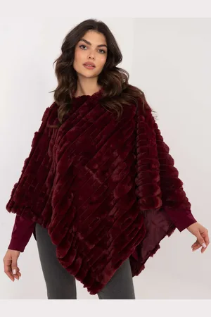 Wool Fashion Italia Poncho-AT-PN-2347.68-burgundy