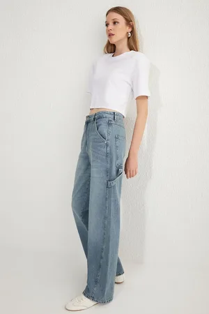 Trendyol Blue More Sustainable Normal Waist Loose Wide Leg Jeans