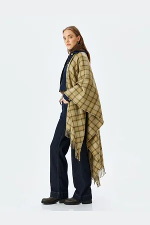Koton Hooded Zippered Ivory Button Pocket Detailed Long Coat