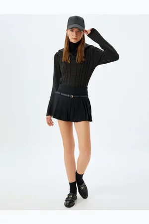 Koton Half Zipper Stand Collar Sweater Knit Textured Long Sleeve