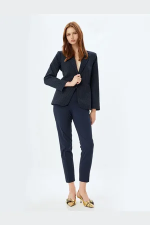 Koton Cigarette Fabric Trousers Short Leg Pocket Standard Waist