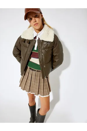 Koton Pleated Plaid Mini Skirt with Belt Detail