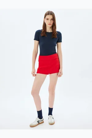 Koton Short Sleeve Crew Neck Cotton Slim Fit Basic T-Shirt